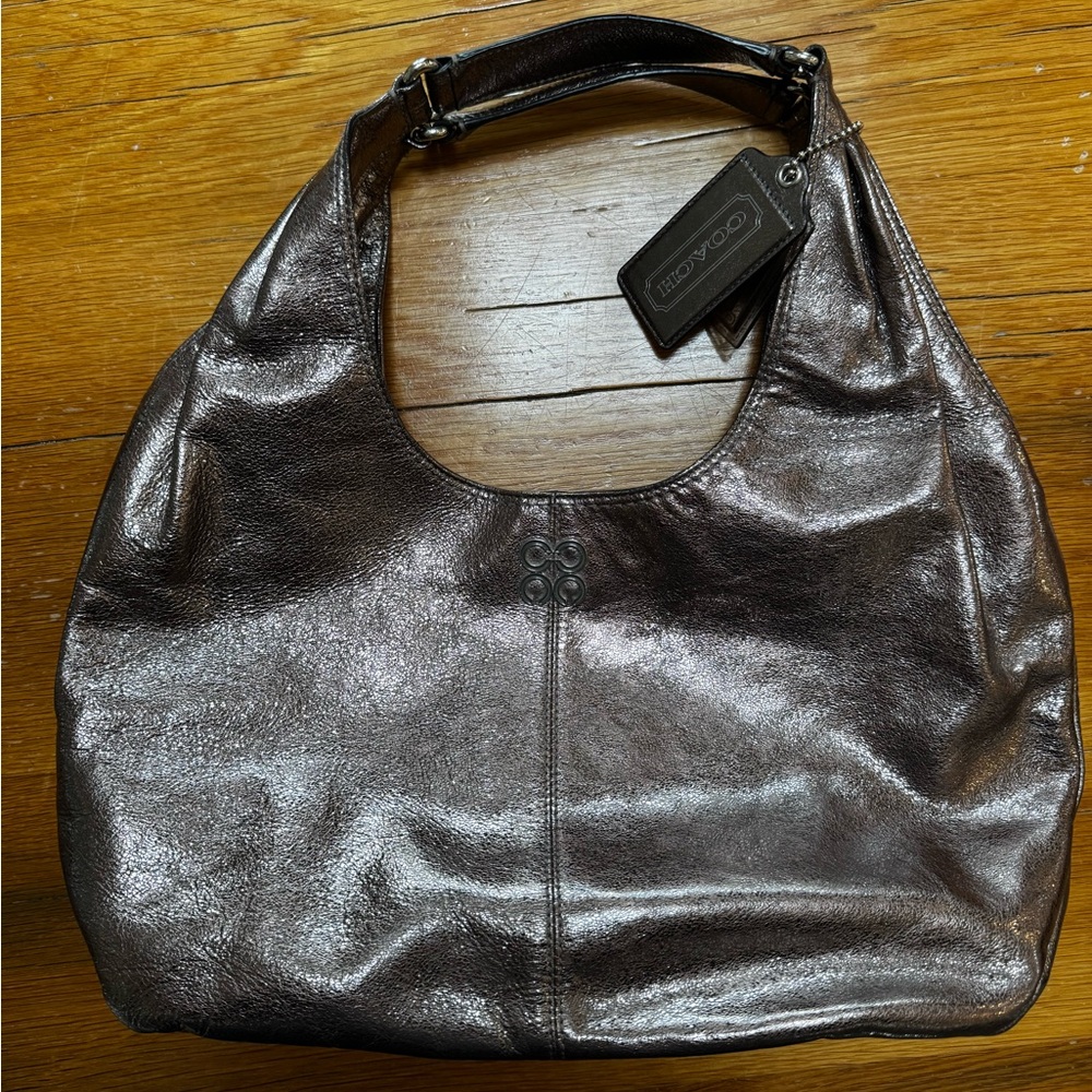 Coach Shimmering Metallic Hobo Bag